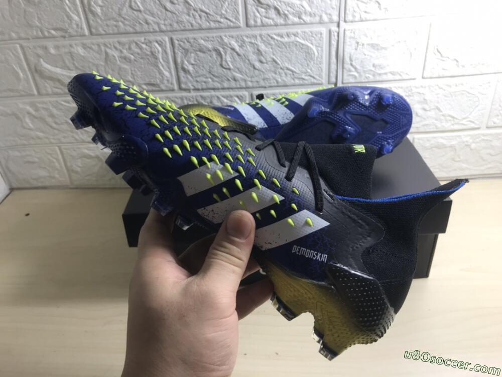 Adidas Predator Freak.1 FG Firm Ground Soccer Cleats - Black/Blue/White