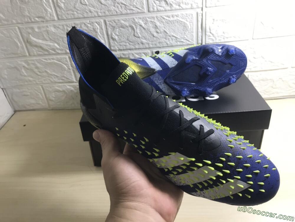 Adidas Predator Freak.1 FG Firm Ground Soccer Cleats - Black/Blue/White