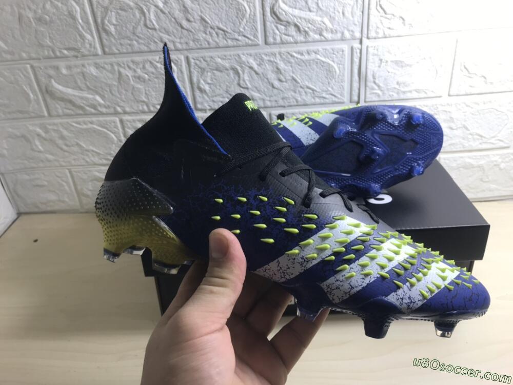 Adidas Predator Freak.1 FG Firm Ground Soccer Cleats - Black/Blue/White