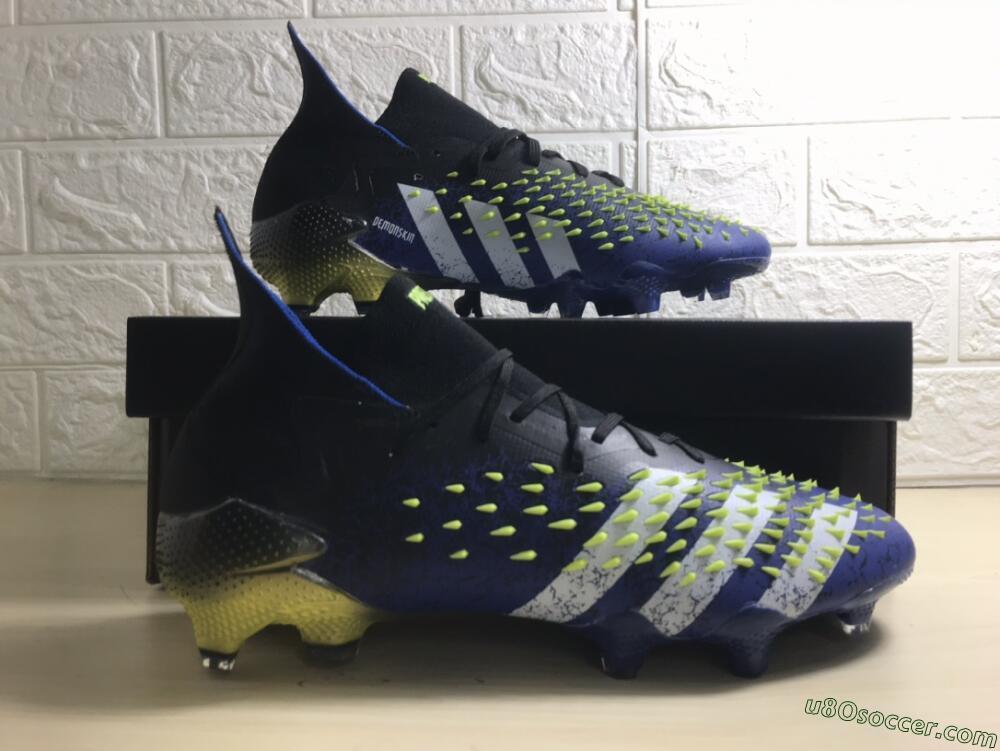 Adidas Predator Freak.1 FG Firm Ground Soccer Cleats - Black/Blue/White
