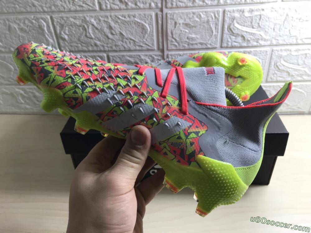 Adidas Predator Freak.1 FG Firm Ground Soccer Cleats - Grey/Yellow/Orange