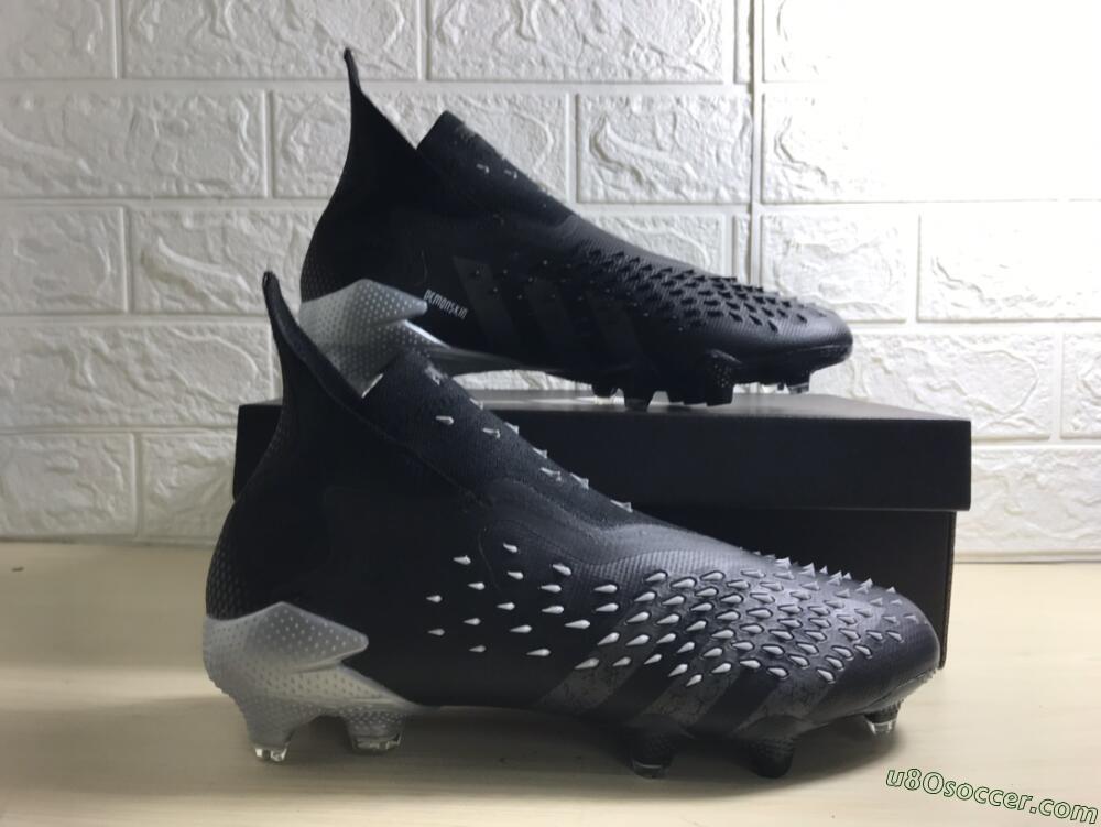 Adidas Predator Freak+ FG Firm Ground Soccer Cleats - Black/Siliver