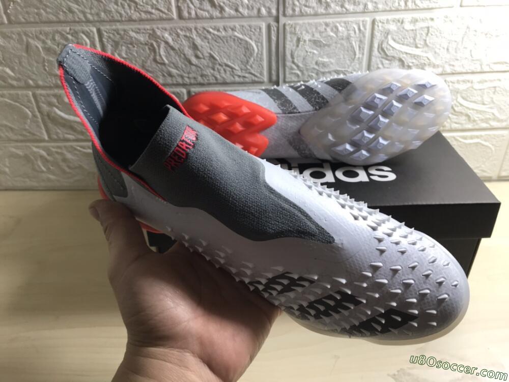 Adidas Predator Freak+ TF Artificial Turf Soccer Shoes - White/Grey/Red