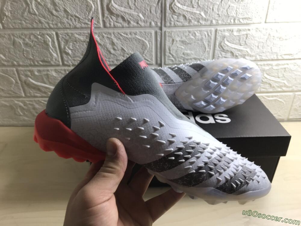Adidas Predator Freak+ TF Artificial Turf Soccer Shoes - White/Grey/Red