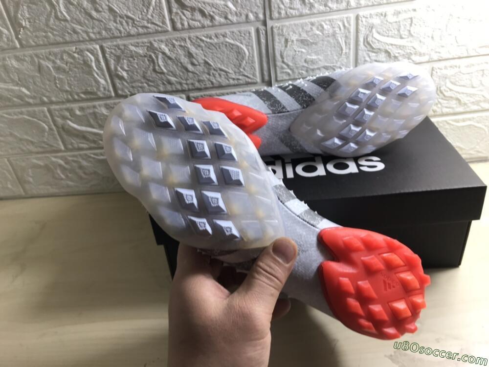 Adidas Predator Freak+ TF Artificial Turf Soccer Shoes - White/Grey/Red