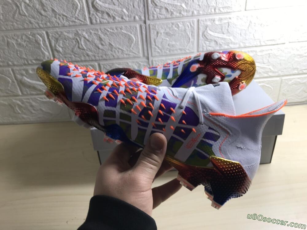 Adidas Predator Freak.1 FG Firm Ground Soccer Cleats - White/Rainbow