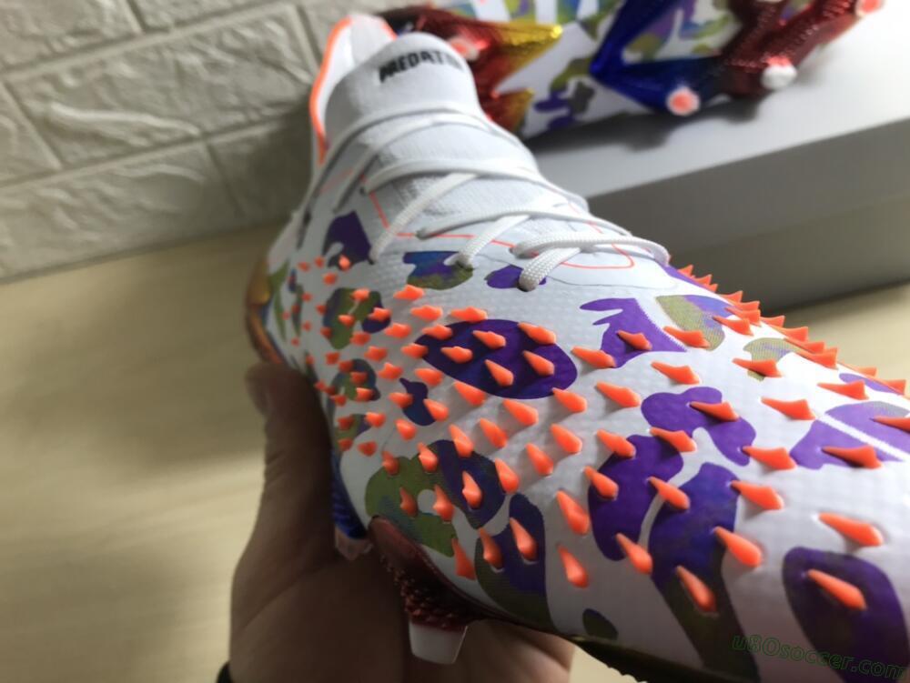 Adidas Predator Freak.1 FG Firm Ground Soccer Cleats - White/Rainbow