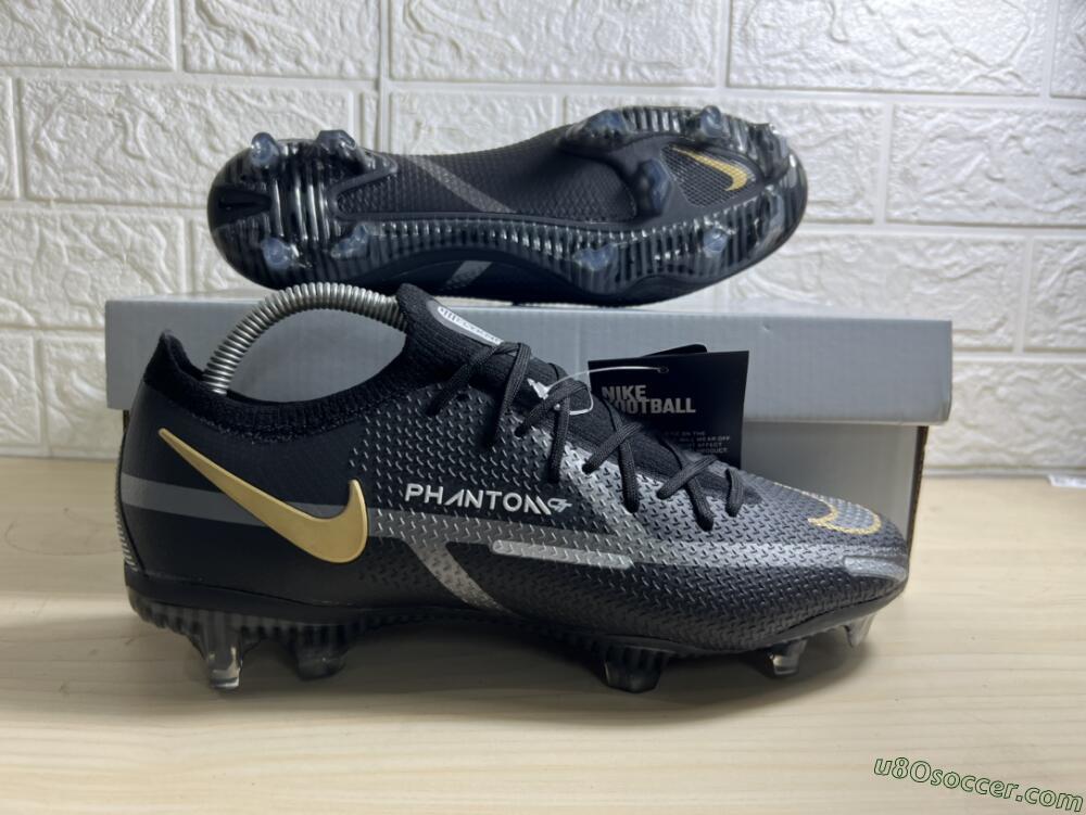Nike Phantom GT 2 FG Firm Ground Soccer Cleats - Black/Silver/Gold