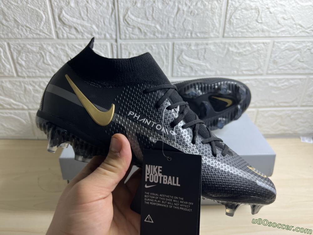 Nike Phantom GT 2 DF FG Firm Ground Soccer Cleats - Black/Silver/Gold