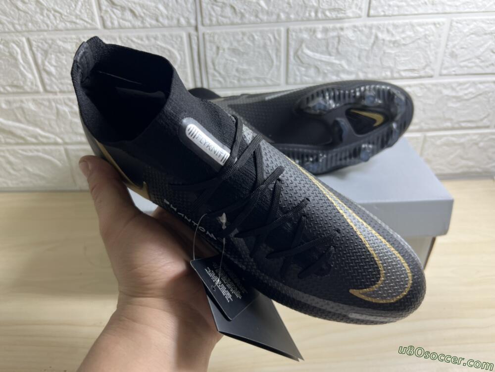 Nike Phantom GT 2 DF FG Firm Ground Soccer Cleats - Black/Silver/Gold