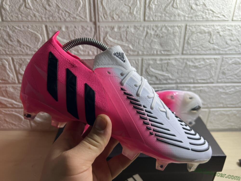 Adidas Predator Edge.1 FG Firm Ground Soccer Cleats - White/Pink
