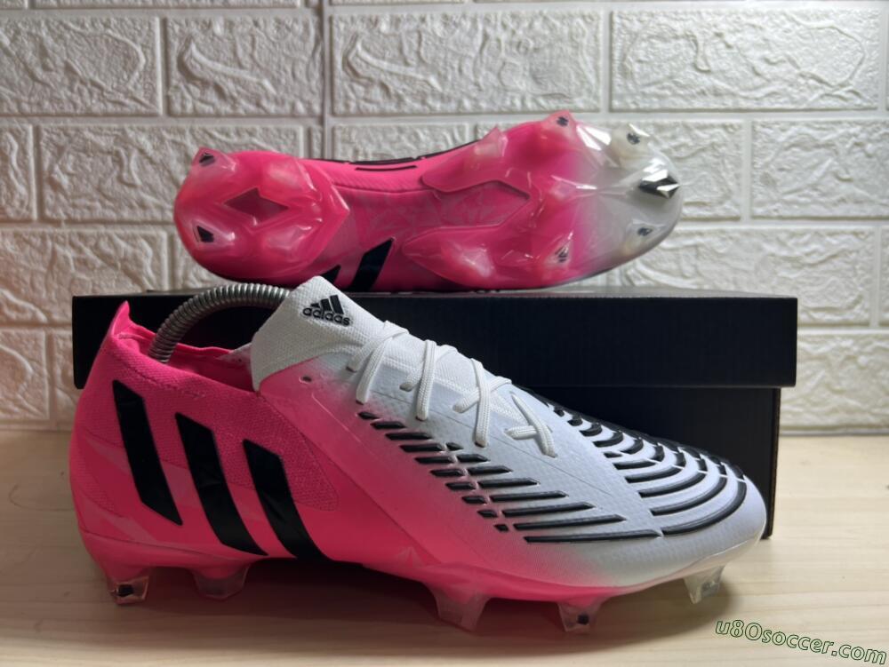 Adidas Predator Edge.1 FG Firm Ground Soccer Cleats - White/Pink