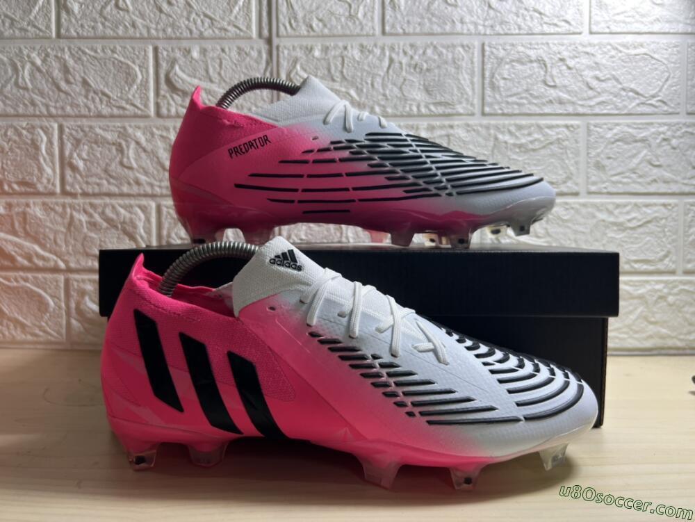 Adidas Predator Edge.1 FG Firm Ground Soccer Cleats - White/Pink