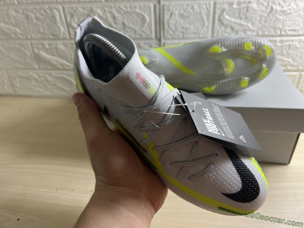 Nike Phantom GT 2 DF Elite FG Firm Ground Soccer Cleats - White/Green