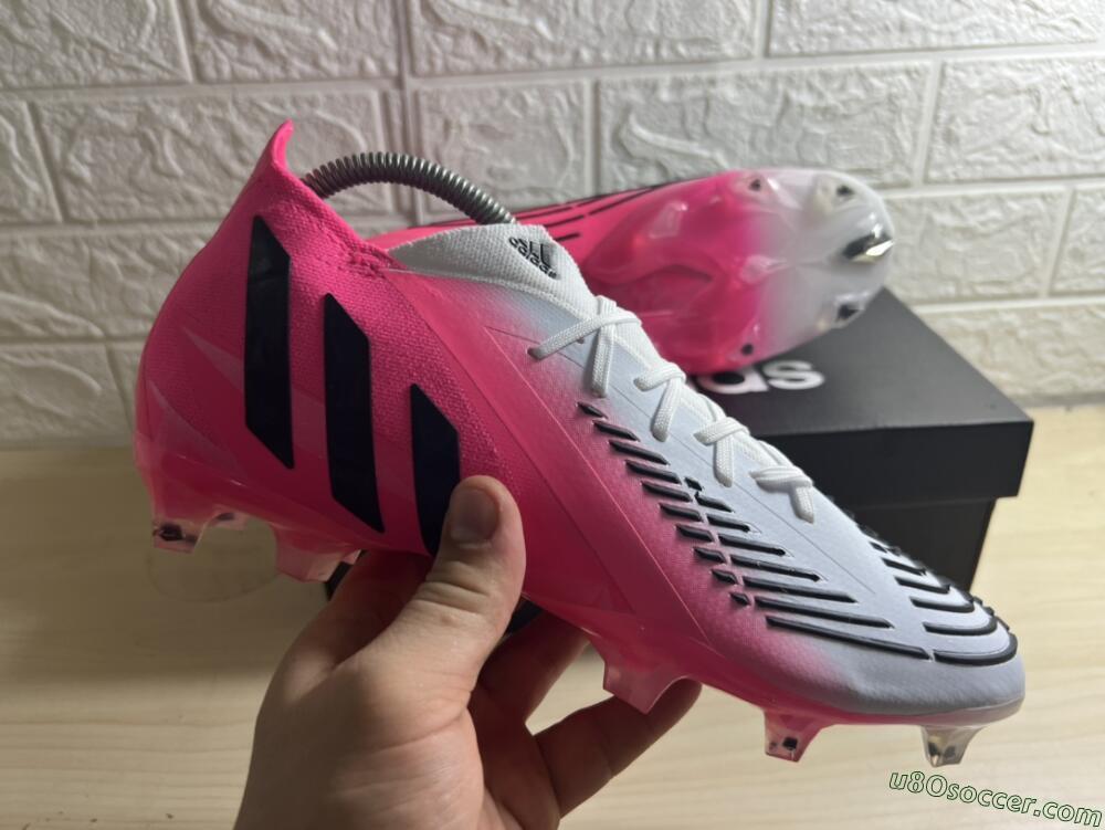 Adidas Predator Edge.1 Low FG Firm Ground Soccer Cleats - White/Pink