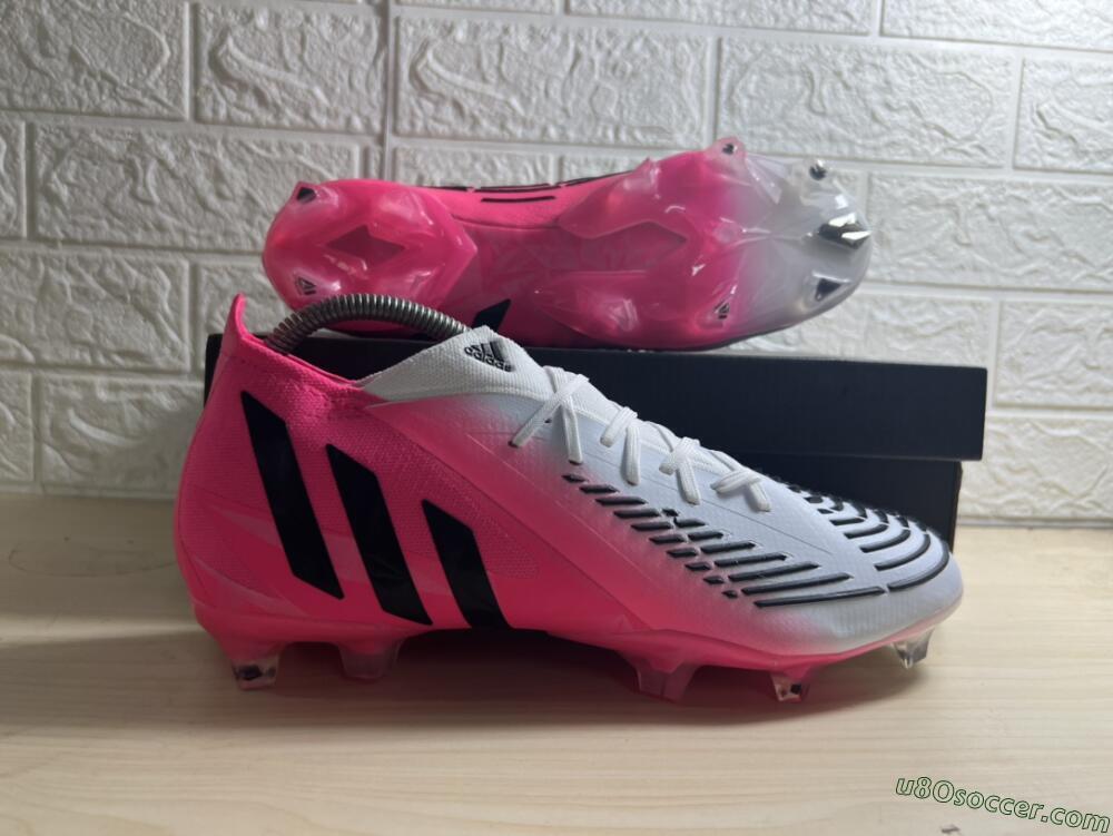 Adidas Predator Edge.1 Low FG Firm Ground Soccer Cleats - White/Pink