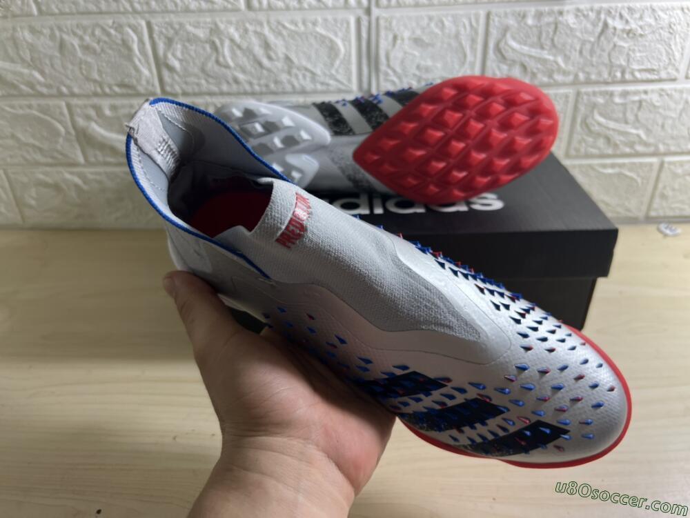 Adidas Predator Freak+ TF Artificial Turf Soccer Shoes - Silver/Blue/Red