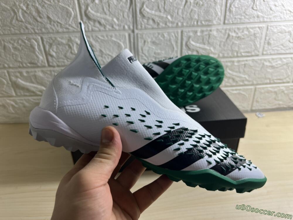 Adidas Predator Freak+ TF Artificial Turf Soccer Shoes - White/Green/Black