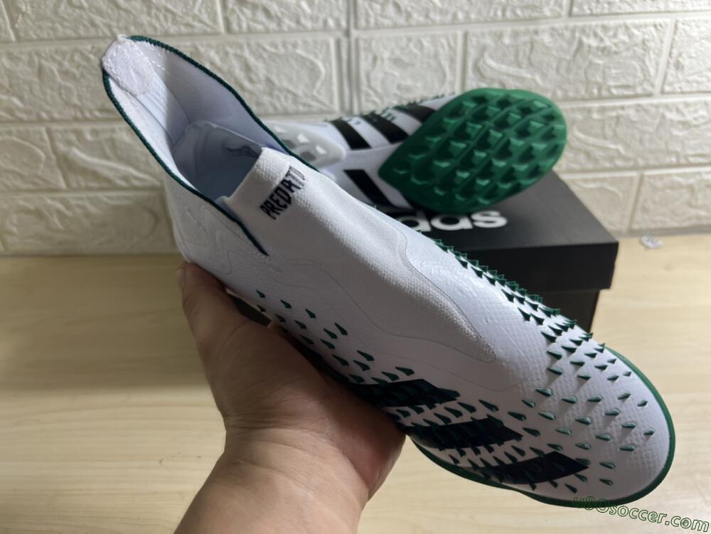 Adidas Predator Freak+ TF Artificial Turf Soccer Shoes - White/Green/Black