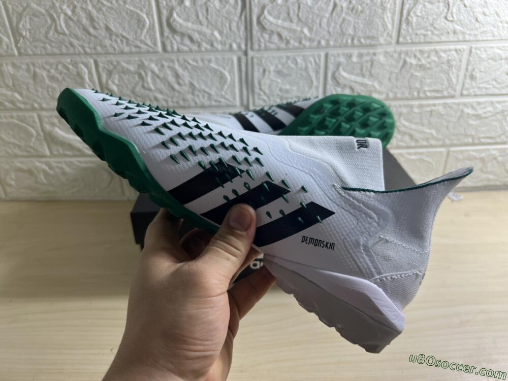 Adidas Predator Freak+ TF Artificial Turf Soccer Shoes - White/Green/Black