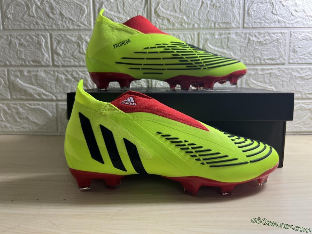 Adidas Predator Edge Geometric+ FG Firm Ground Soccer Cleats - Green/Red