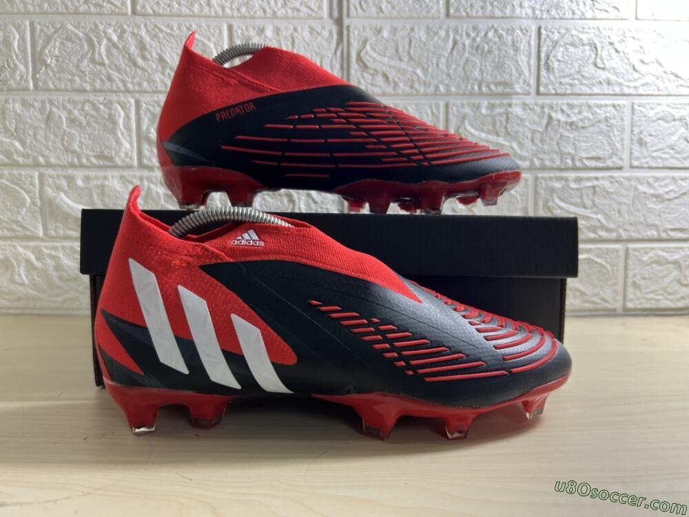Adidas Predator Edge Geometric+ FG Firm Ground Soccer Cleats - Red/Black/White