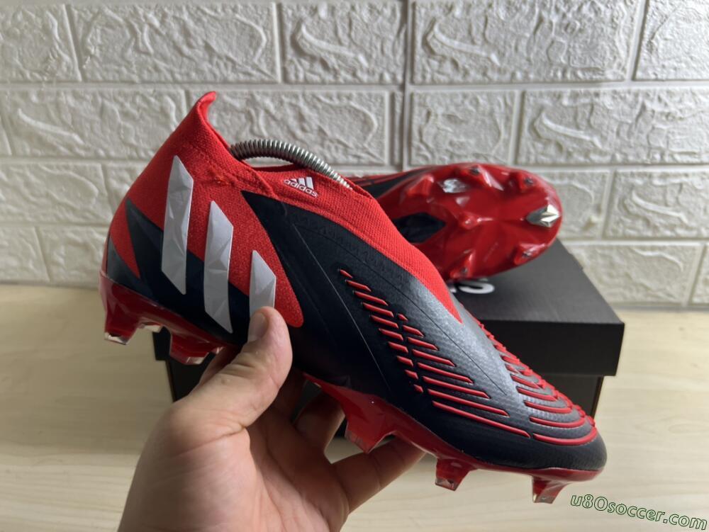 Adidas Predator Edge Geometric+ FG Firm Ground Soccer Cleats - Red/Black/White
