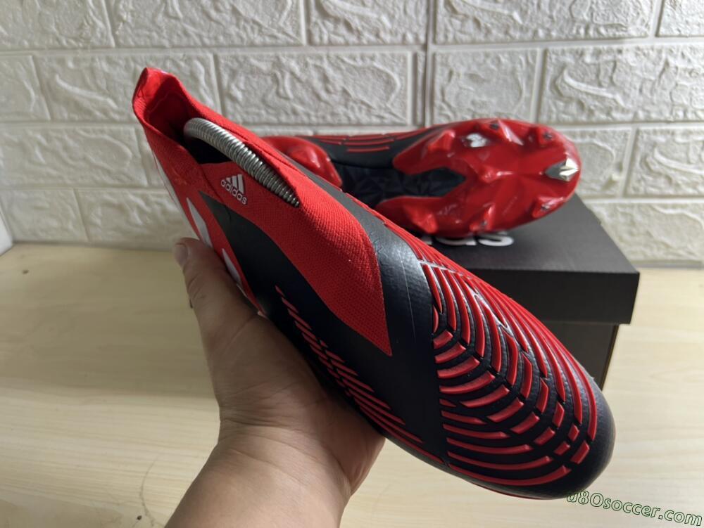 Adidas Predator Edge Geometric+ FG Firm Ground Soccer Cleats - Red/Black/White