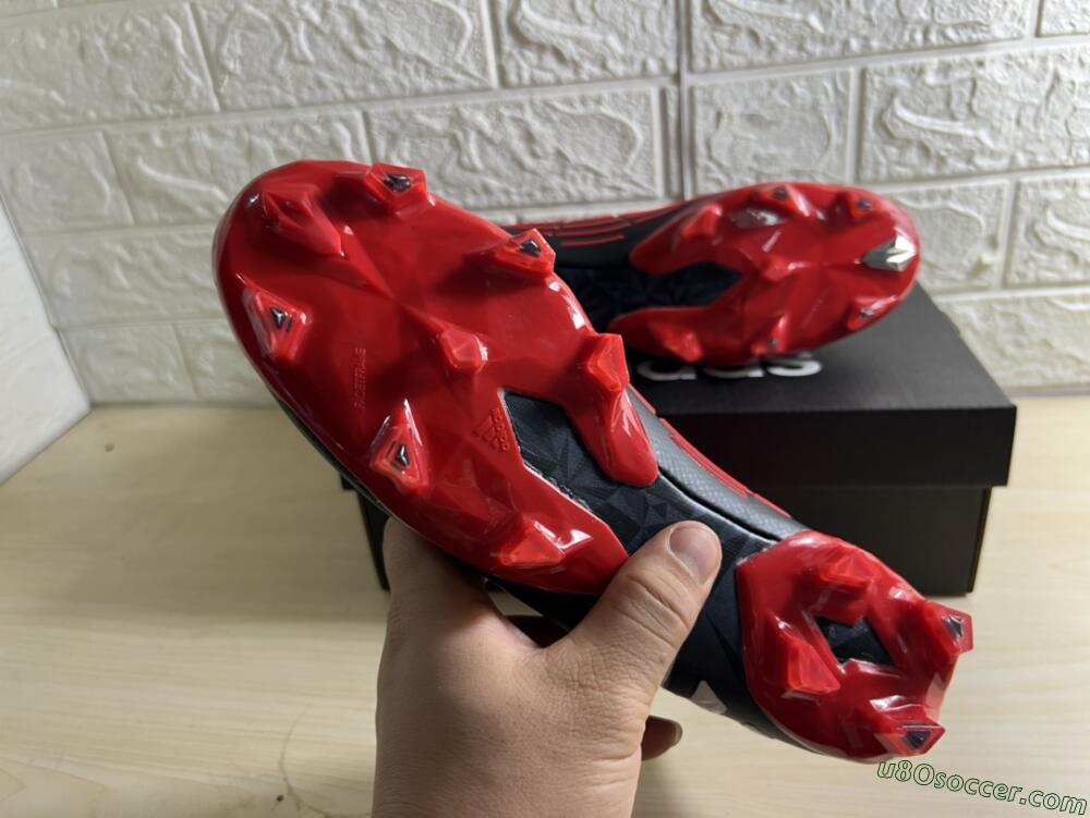Adidas Predator Edge Geometric+ FG Firm Ground Soccer Cleats - Red/Black/White