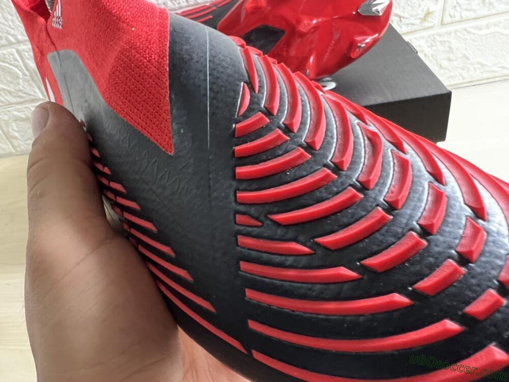 Adidas Predator Edge Geometric+ FG Firm Ground Soccer Cleats - Red/Black/White