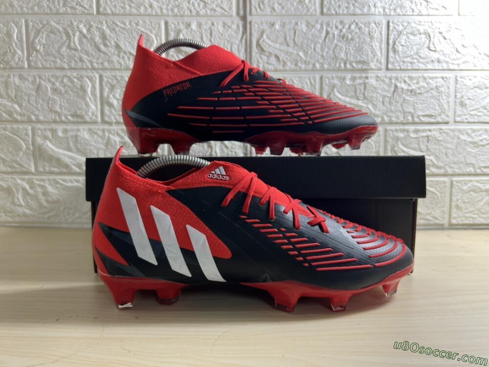 Adidas Predator Edge Geometric.1 FG Firm Ground Soccer Cleats - Red/Black/White