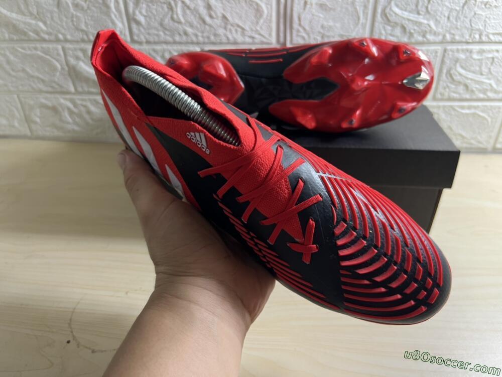 Adidas Predator Edge Geometric.1 FG Firm Ground Soccer Cleats - Red/Black/White