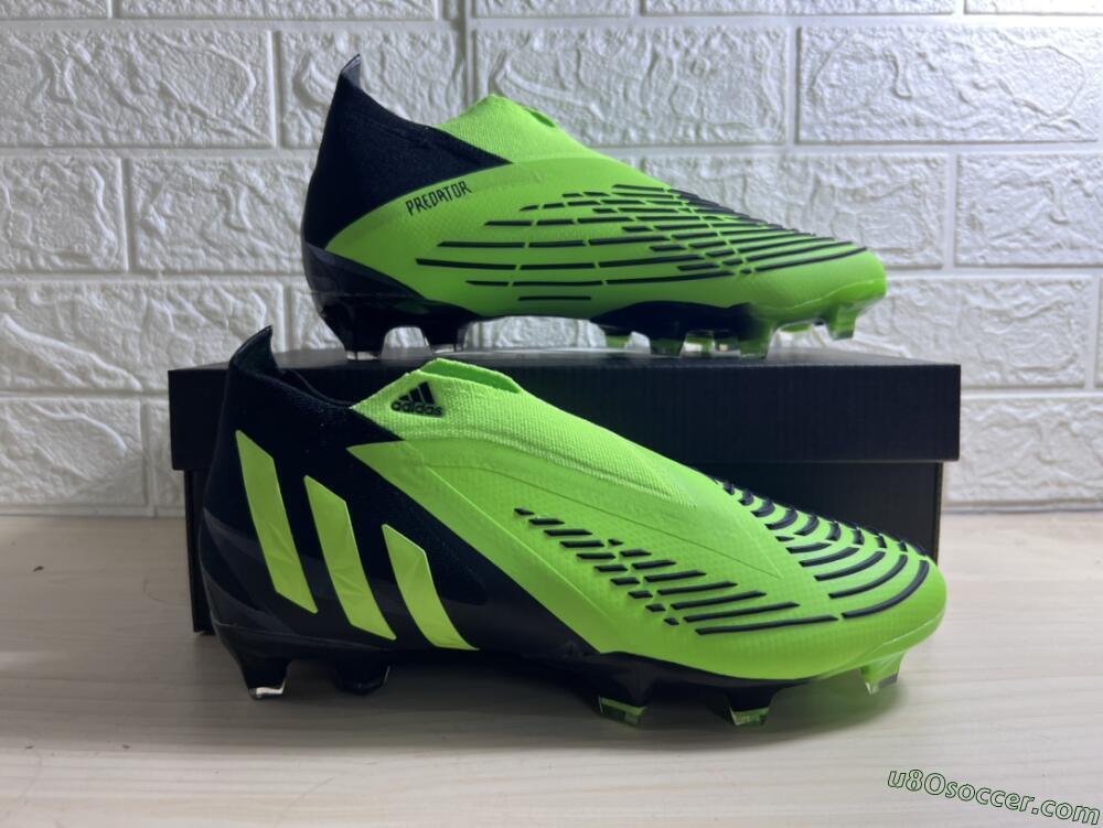 Adidas Predator Edge Geometric+ FG Firm Ground Soccer Cleats - Green/Black