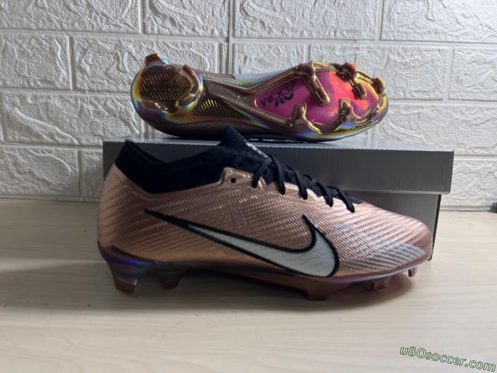 Nike Air Zoom Mercurial Vapor 15 Elite FG Firm Ground Soccer Cleats - Gold/White/Black