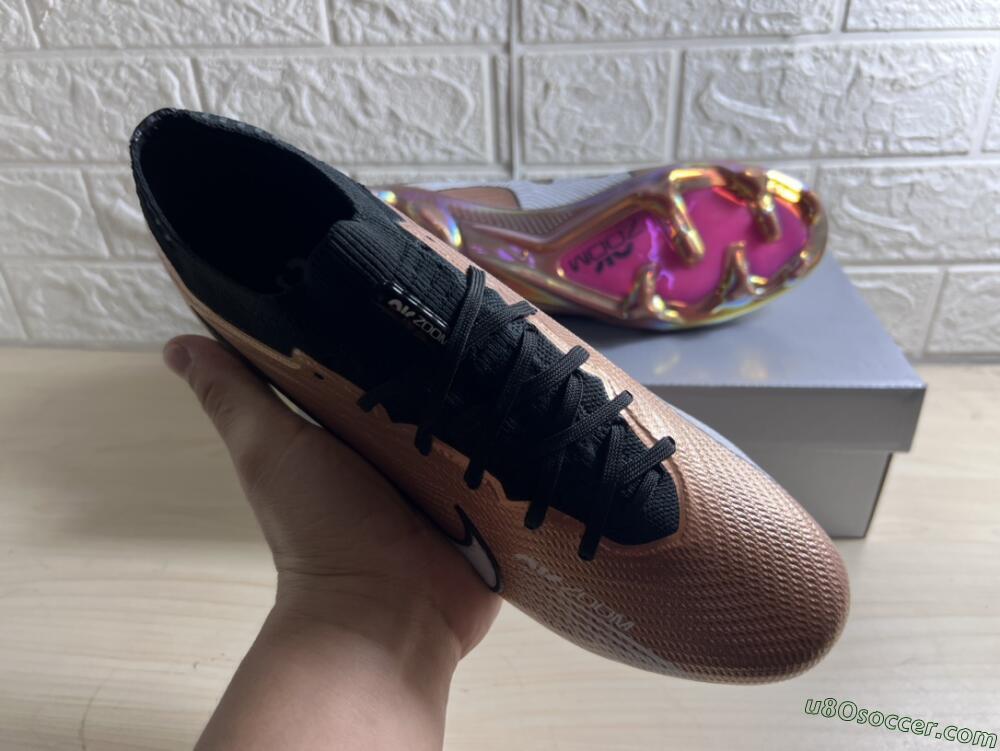 Nike Air Zoom Mercurial Vapor 15 Elite FG Firm Ground Soccer Cleats - Gold/White/Black