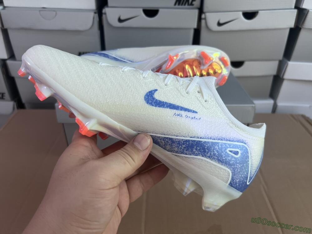 Nike Air Zoom Mercurial Vapor 16 Elite FG Firm Ground Soccer Cleats - White/Silver/Blue/Orange