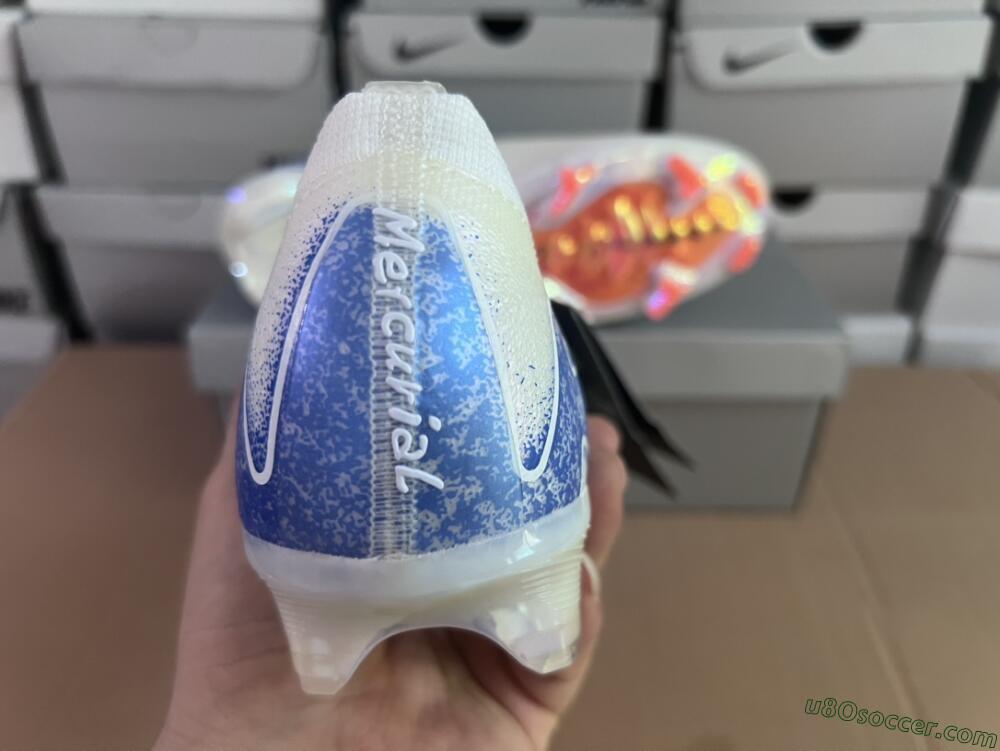 Nike Air Zoom Mercurial Vapor 16 Elite FG Firm Ground Soccer Cleats - White/Silver/Blue/Orange