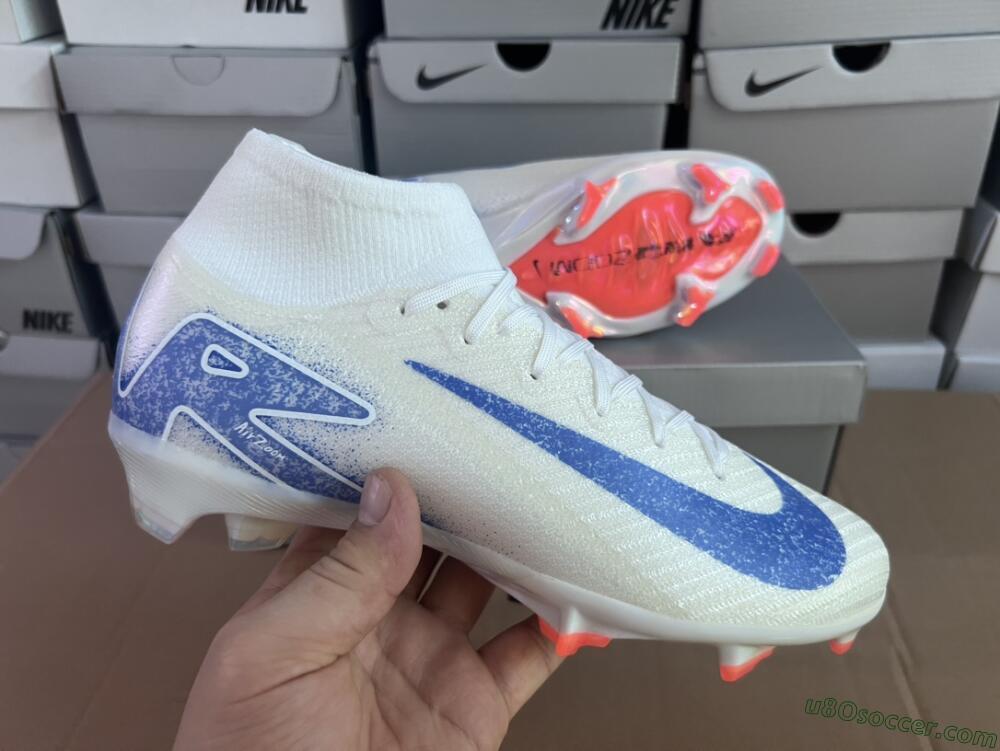 Nike Air Zoom Mercurial Superfly 10 Elite FG Firm Ground Soccer Cleats - Grey/Blue/Orange