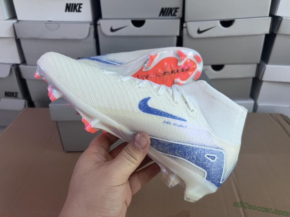 Nike Air Zoom Mercurial Superfly 10 Elite FG Firm Ground Soccer Cleats - Grey/Blue/Orange