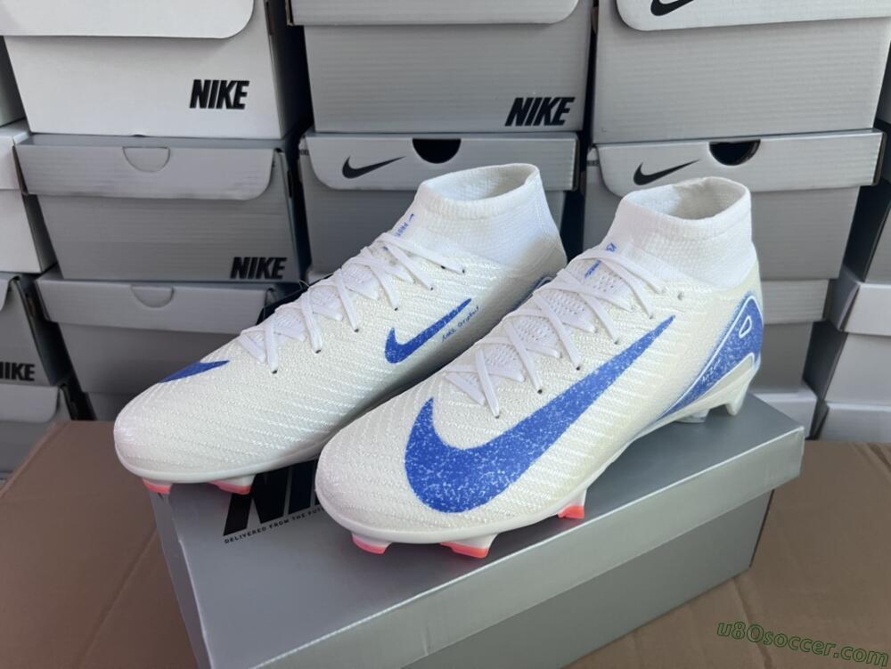 Nike Air Zoom Mercurial Superfly 10 Elite FG Firm Ground Soccer Cleats - Grey/Blue/Orange