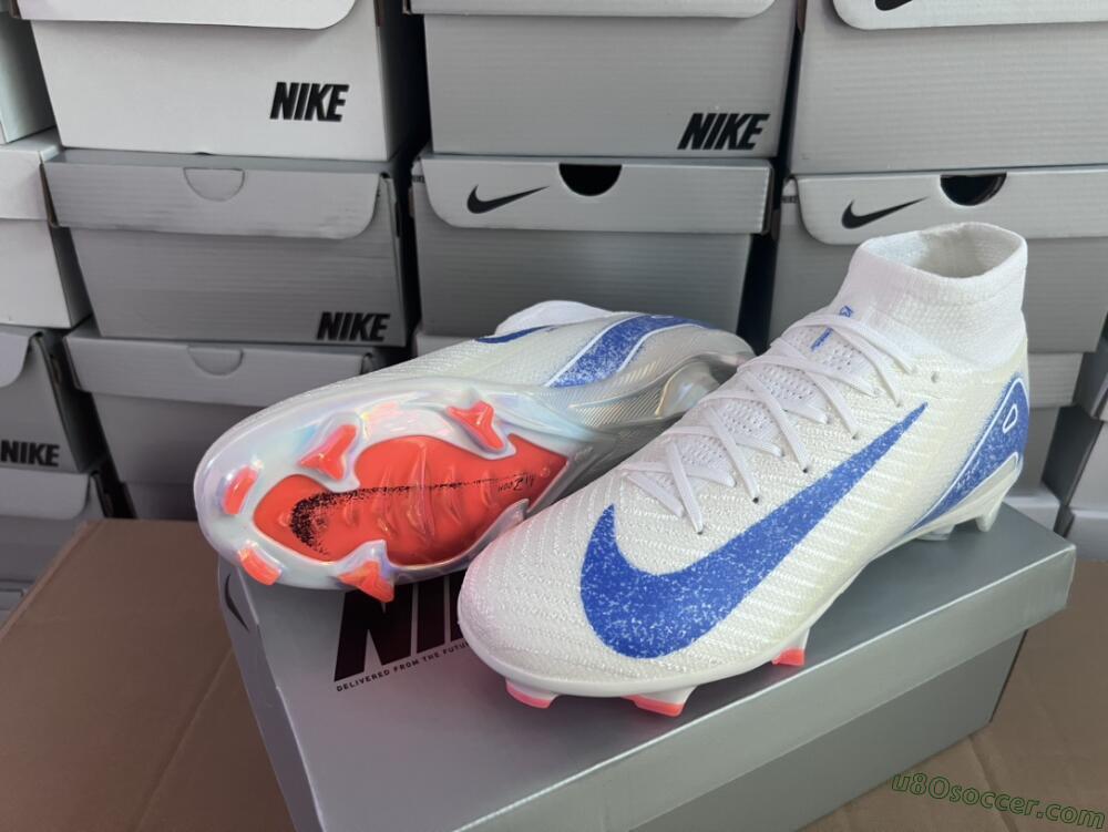 Nike Air Zoom Mercurial Superfly 10 Elite FG Firm Ground Soccer Cleats - Grey/Blue/Orange