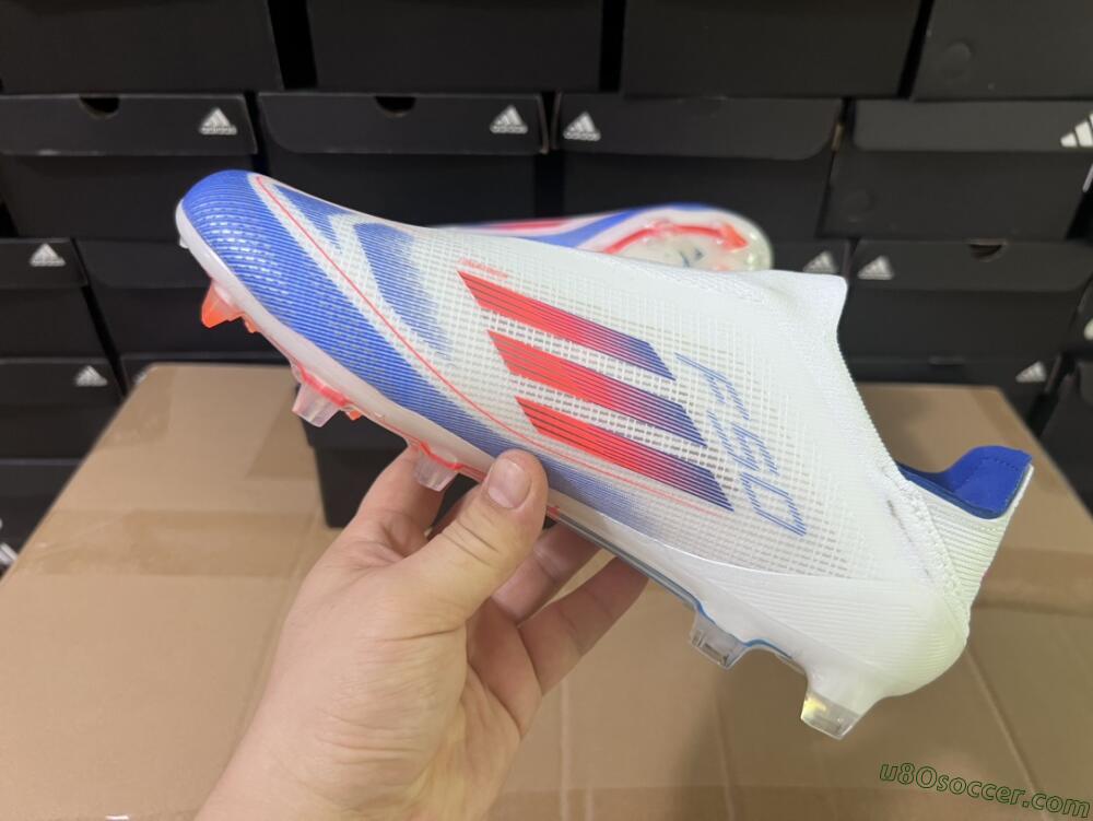 Adidas F50 Adizero FG Firm Ground Soccer Cleats - White/Blue/Orange