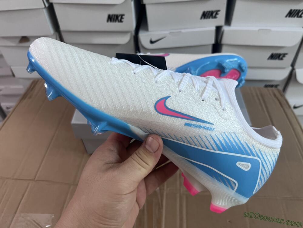 Nike Air Zoom Mercurial Vapor 16 Elite FG Firm Ground Soccer Cleats - White/Pink/Blue