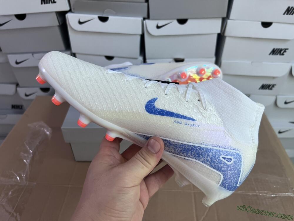 Nike Air Zoom Mercurial Superfly 10 Elite AG Artificial Grass Soccer Cleats - Beige/Blue