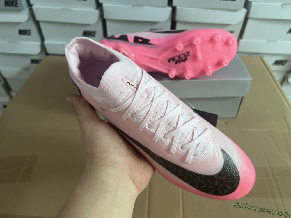Nike Air Zoom Mercurial Vapor 15 Elite FG Artificial Grass Soccer Cleats - Pink/Black