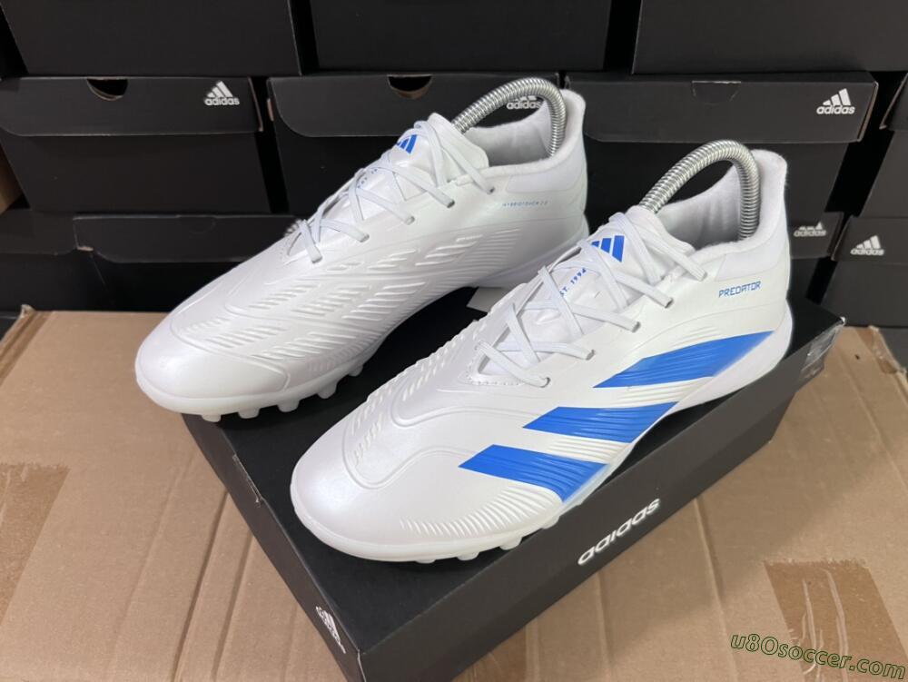 Adidas Predator 24 Elite TF Artificial Turf Soccer Shoes - Beige/White/Blue