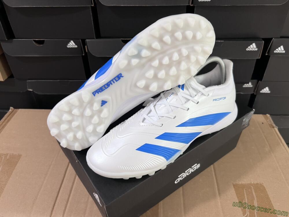 Adidas Predator 24 Elite TF Artificial Turf Soccer Shoes - Beige/White/Blue