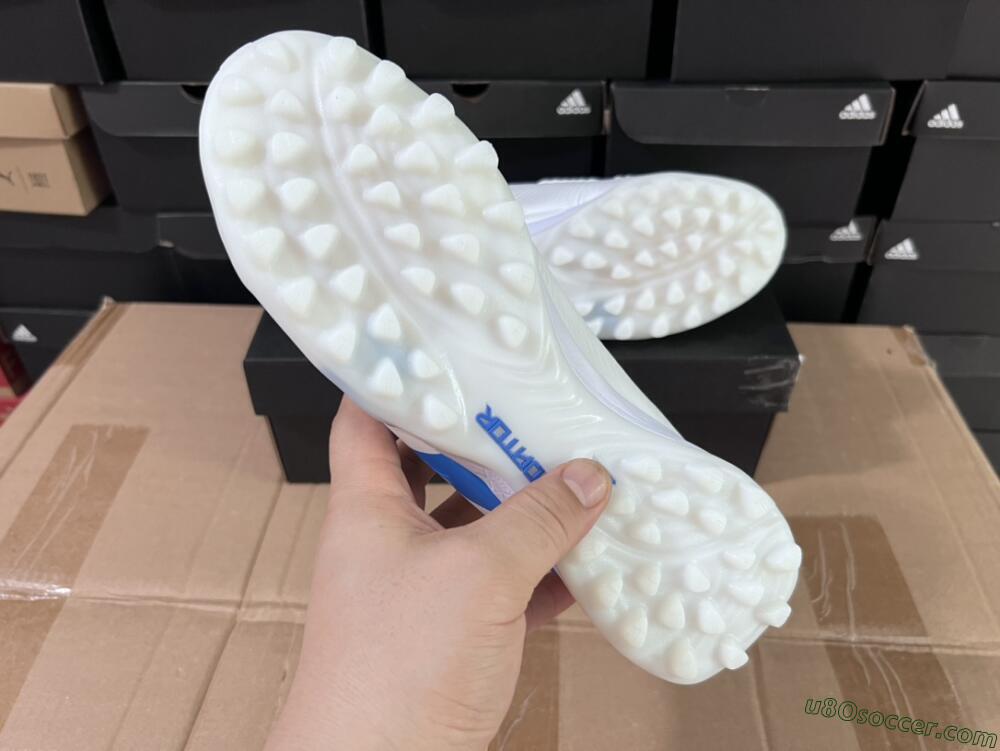 Adidas Predator 24 Elite TF Artificial Turf Soccer Shoes - Beige/White/Blue