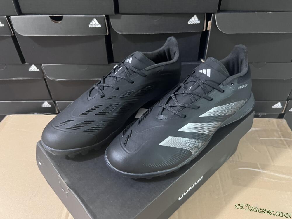 Adidas Predator 24 Elite TF Artificial Turf Soccer Shoes - Black/Silver/Black