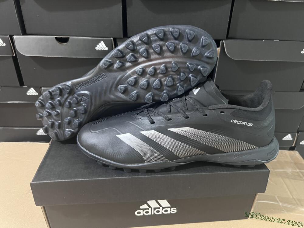 Adidas Predator 24 Elite TF Artificial Turf Soccer Shoes - Black/Silver/Black